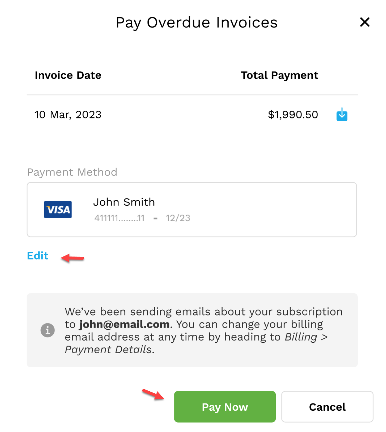 Subscription payments – FlexiTime